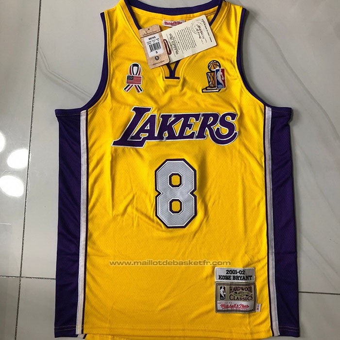 Maillot Los Angeles Lakers Kobe Bryant #8 Mitchell & Ness 2001-02 Jaune